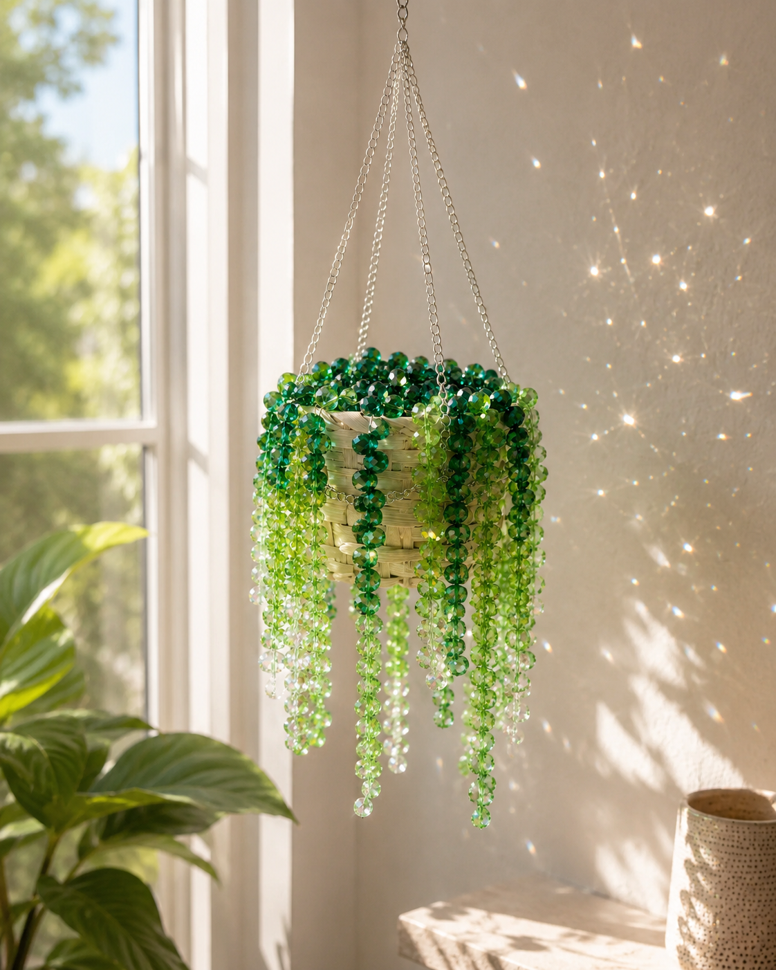 Extra Full Green Beaded Hanging Plant DIY Kit