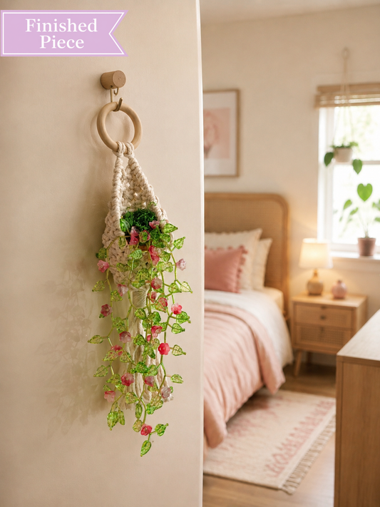Flower Vine Beaded Wall Hanging — Finished Piece