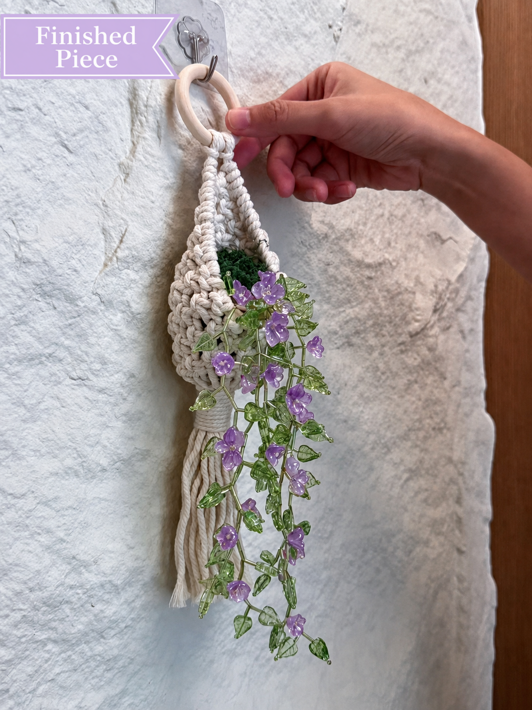 Flower Vine Beaded Wall Hanging — Finished Piece