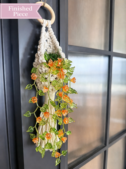 Flower Vine Beaded Wall Hanging — Finished Piece