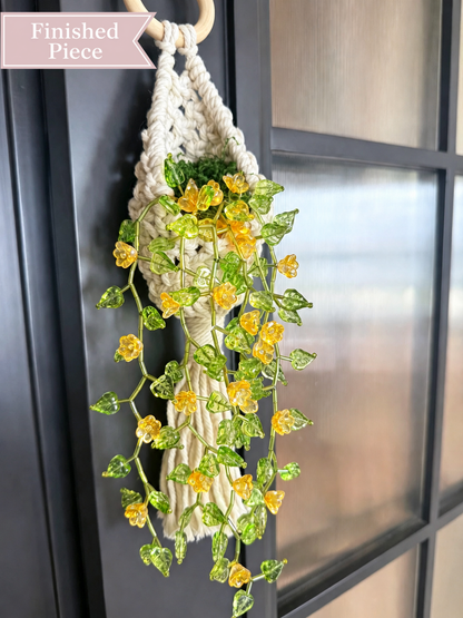 Flower Vine Beaded Wall Hanging — Finished Piece
