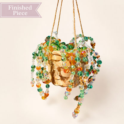 Sunlit Garden Beaded Hanging Plant — Finished Piece