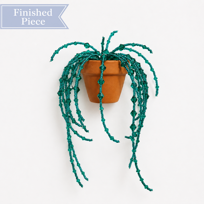 Beaded Plant Fridge Magnet — Finished Piece