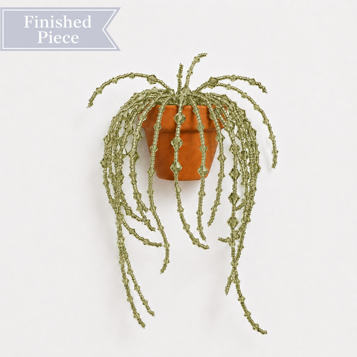Beaded Plant Fridge Magnet — Finished Piece