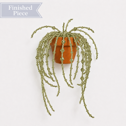 Beaded Plant Fridge Magnet — Finished Piece