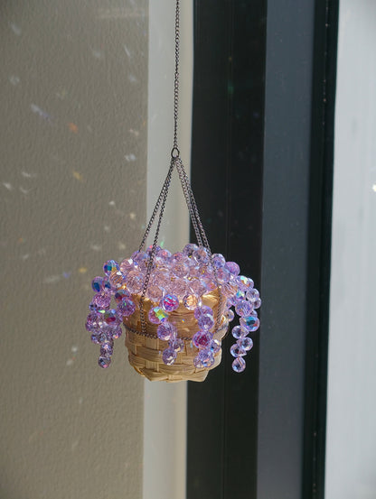 Mini Purple Mermaid Tears Car Charm Beaded Plant DIY Kit