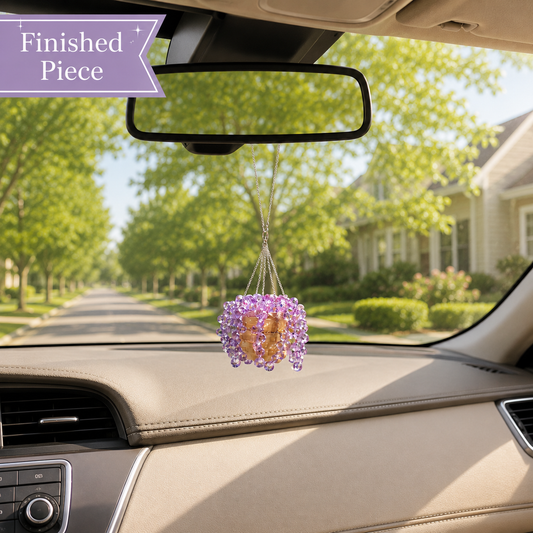 Mini Purple Mermaid’s Tears Car Charm — Ready to Hang