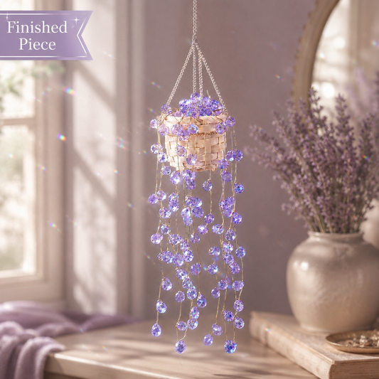 Mermaid’s Tears Purple Beaded Hanging Plant — Ready to Hang