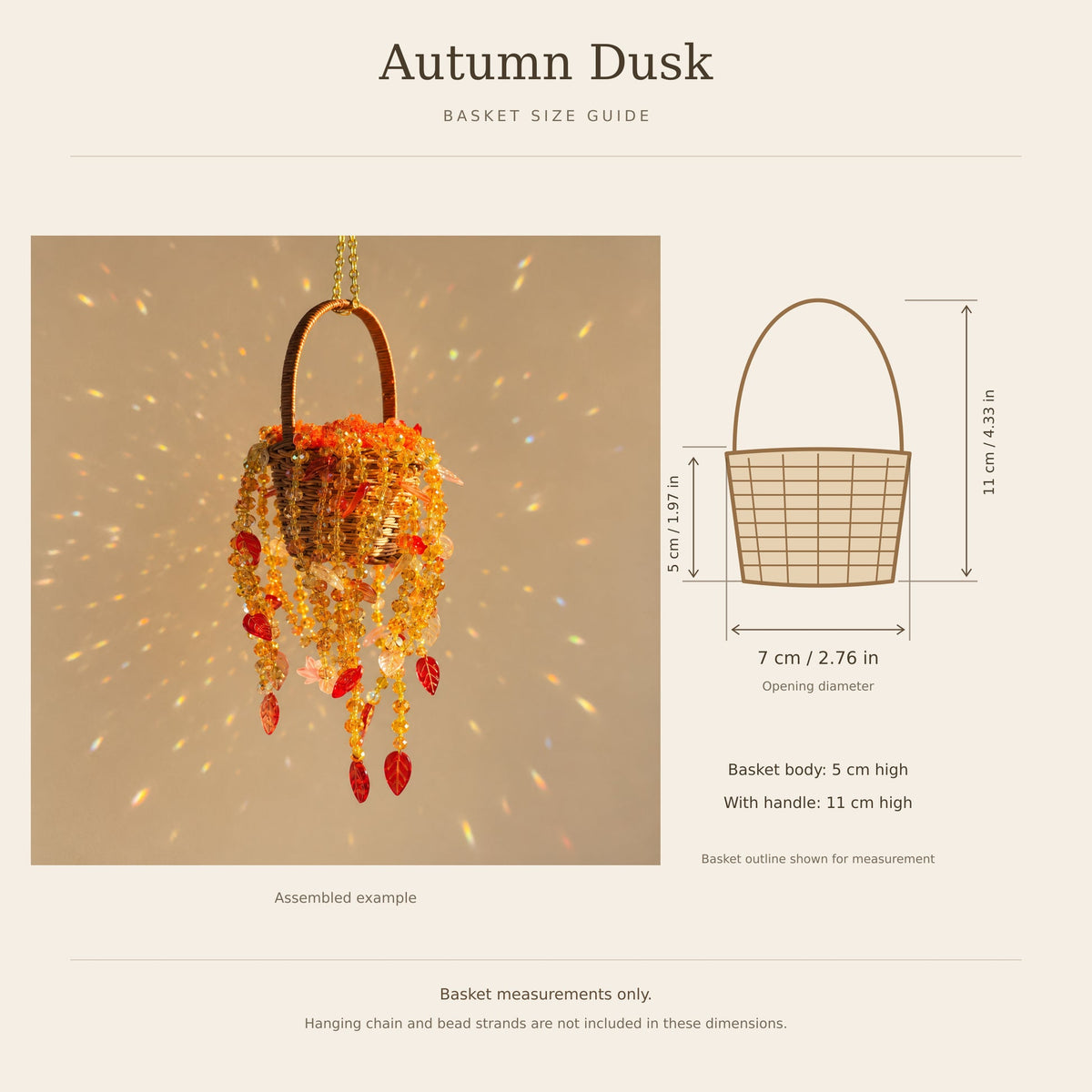 Autumn Dusk hanging basket size guide