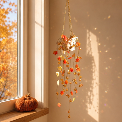 Autumn Beaded Hanging Plant Suncatcher
