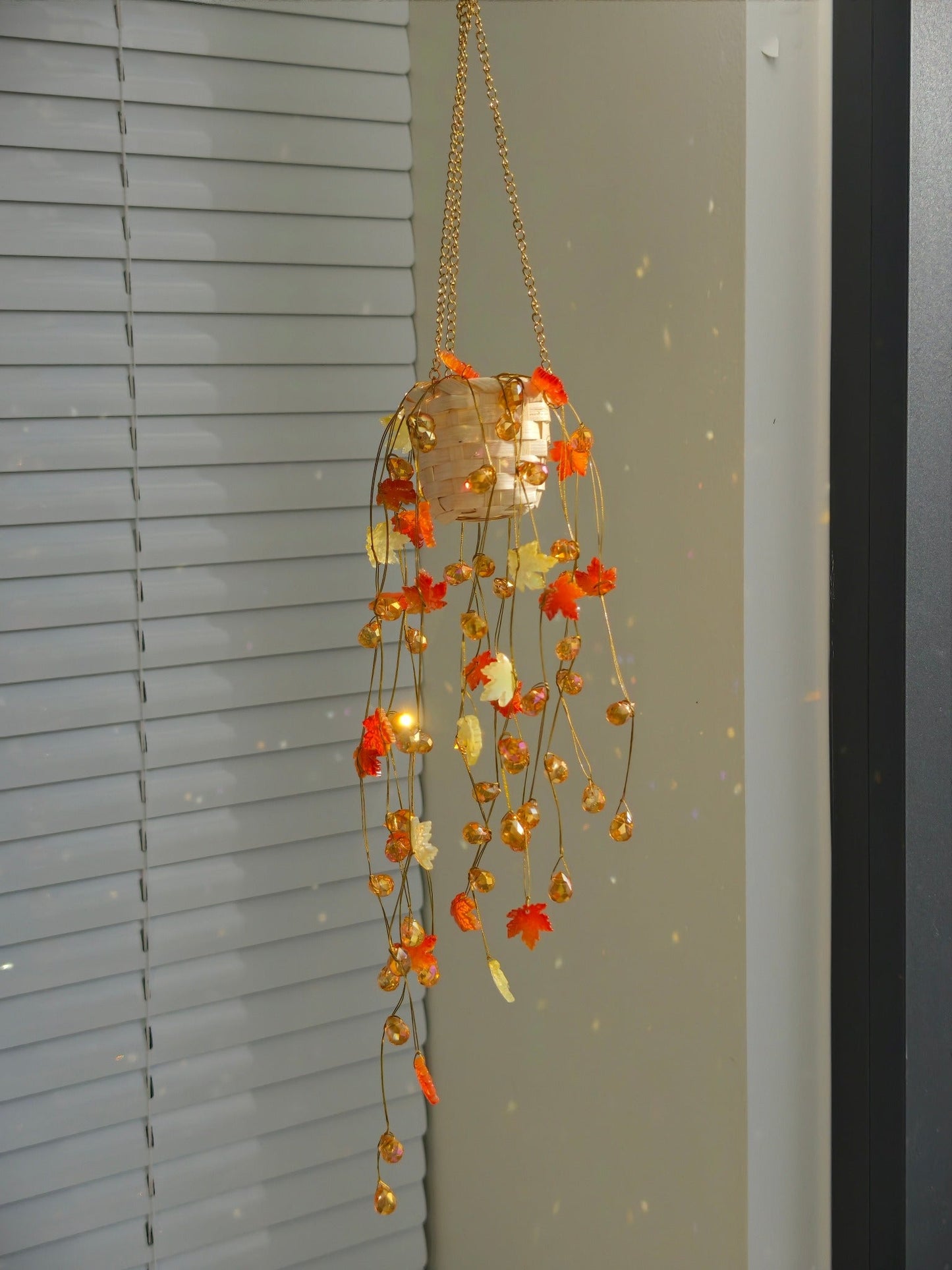Autumn Beaded Hanging Plant Suncatcher