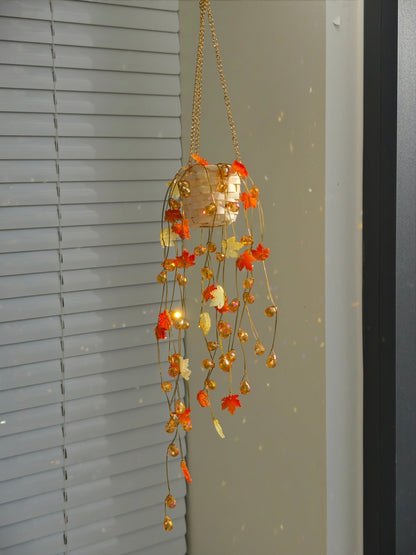 Autumn Beaded Hanging Plant Suncatcher