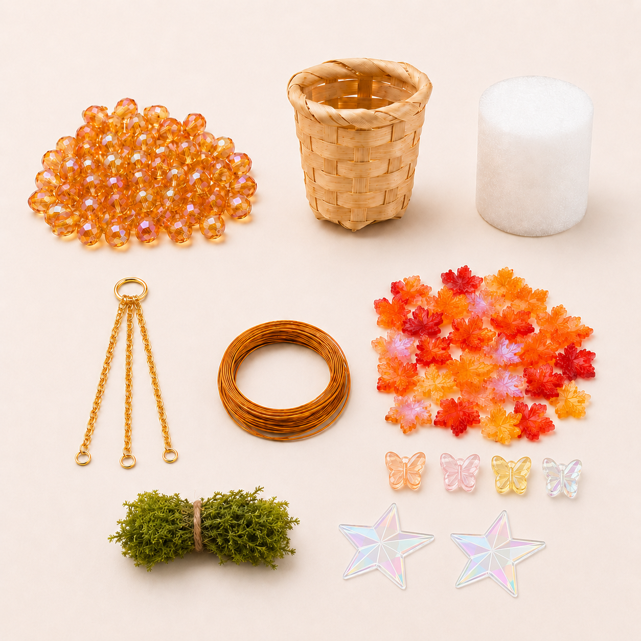 Autumn Beaded Hanging Plant Suncatcher