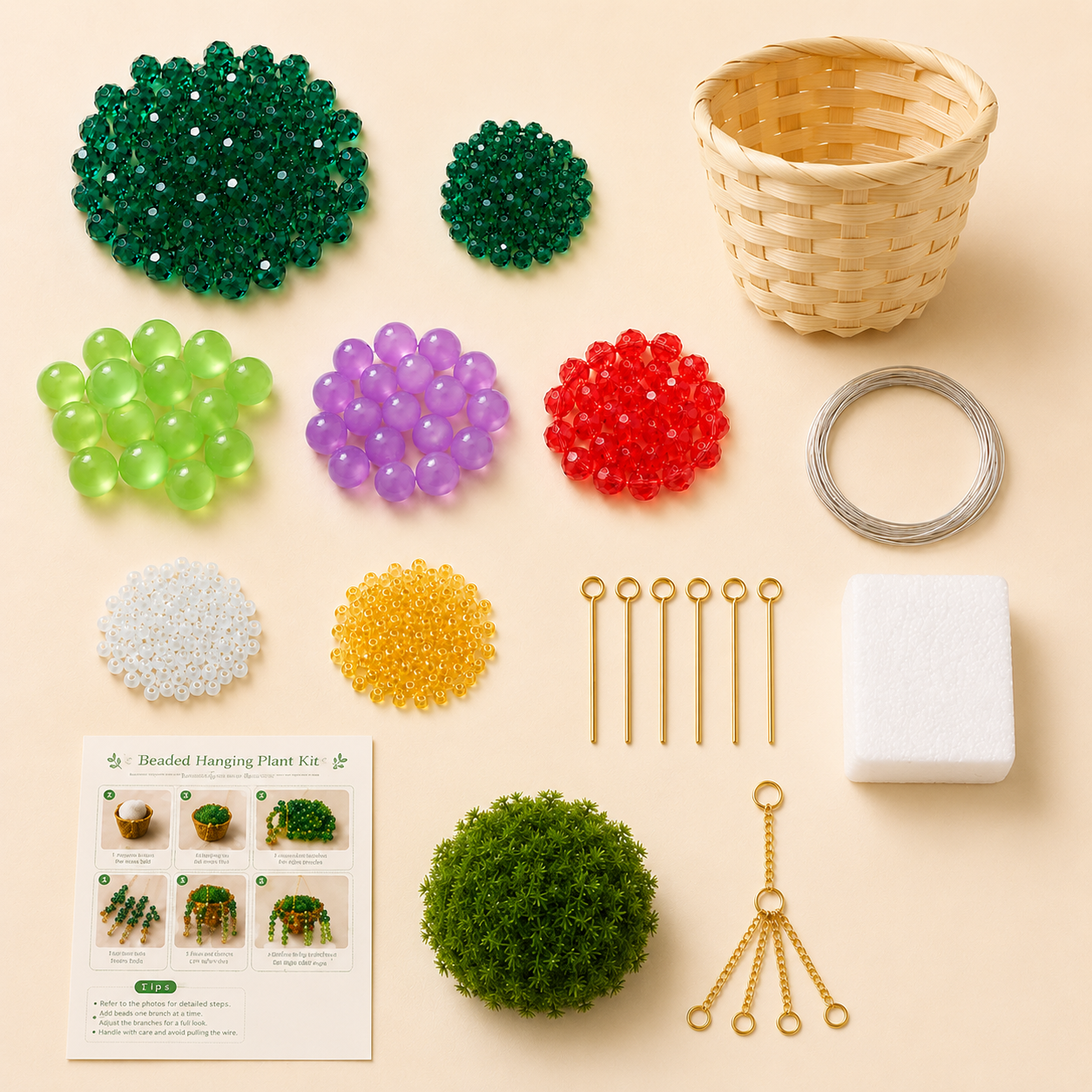 Color Pop Beaded Plant DIY Kit — Mixed Glass Beads