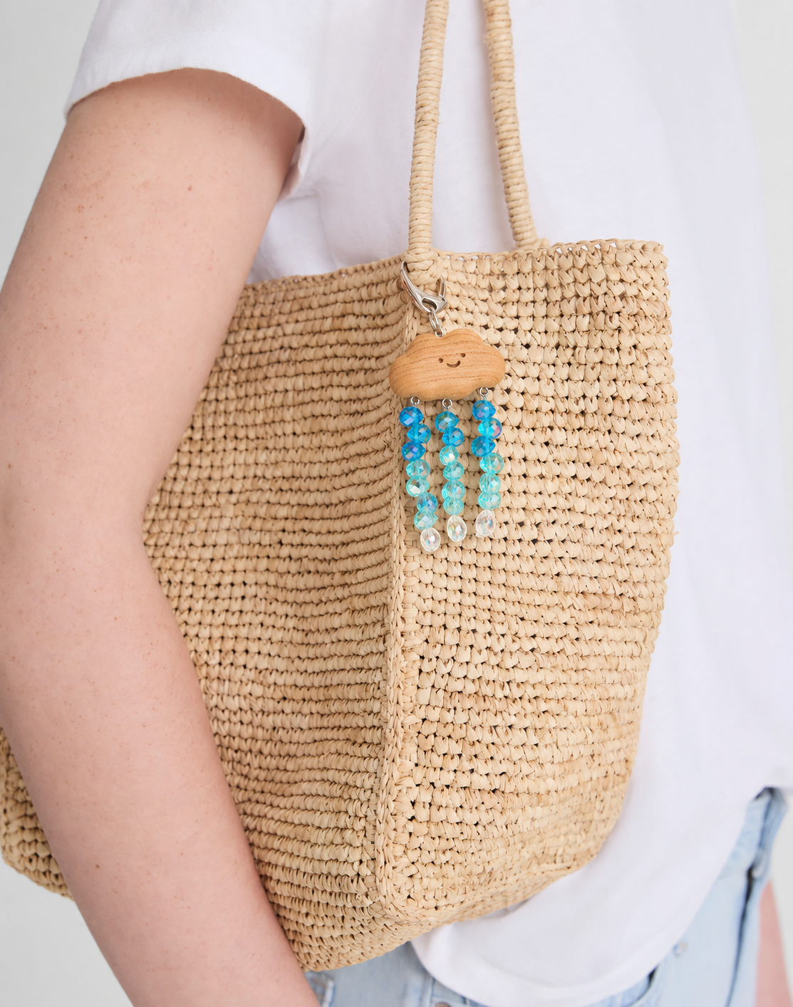 Cloud & Crystal Rain Beaded Charm — DIY Kit or Finished Piece