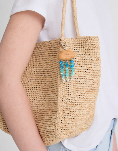 Cloud & Crystal Rain Beaded Charm — DIY Kit or Finished Piece