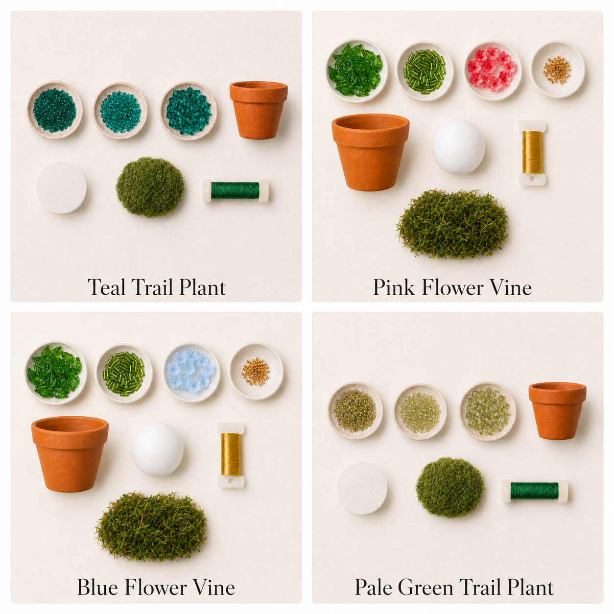 Beaded Plant Fridge Magnet — DIY Kit or Finished Piece