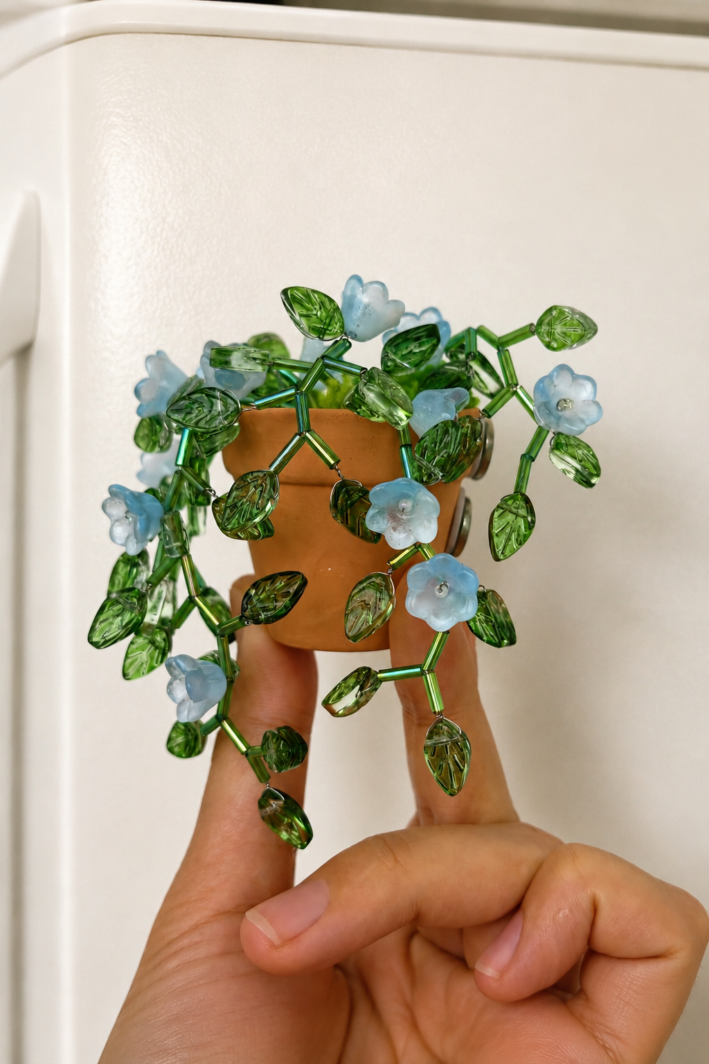 Beaded Plant Fridge Magnet — DIY Kit or Finished Piece