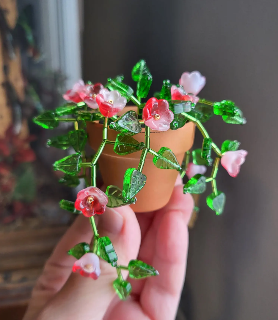 Beaded Plant Fridge Magnet — DIY Kit or Finished Piece