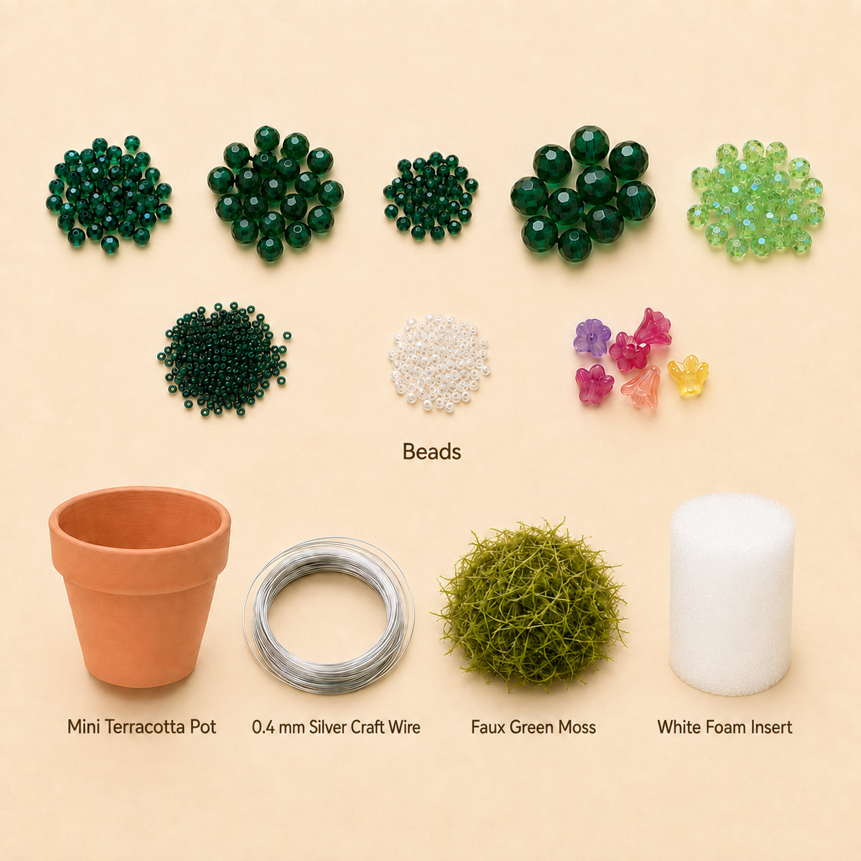 Enchanted Garden Beaded Plant Suncatcher — DIY Kit or Finished Piece