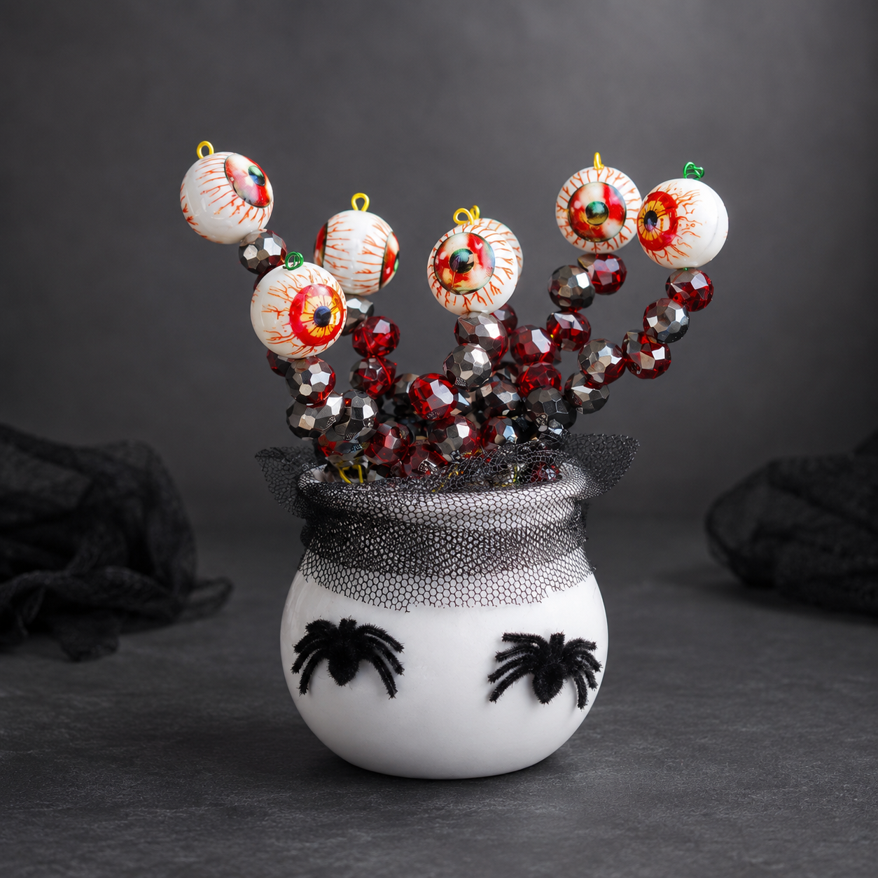 Halloween Eyeball Beaded Plant