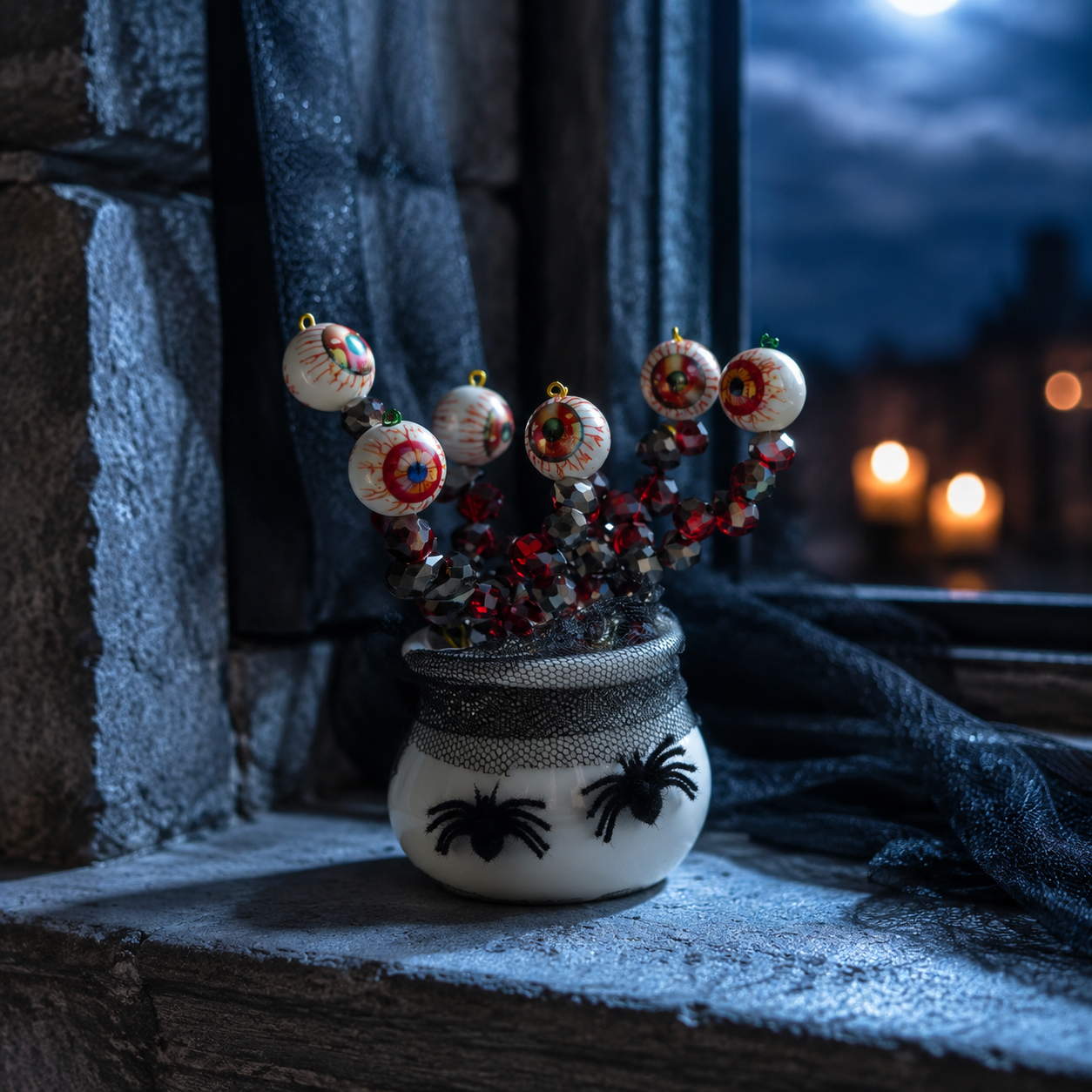 Halloween Eyeball Beaded Plant