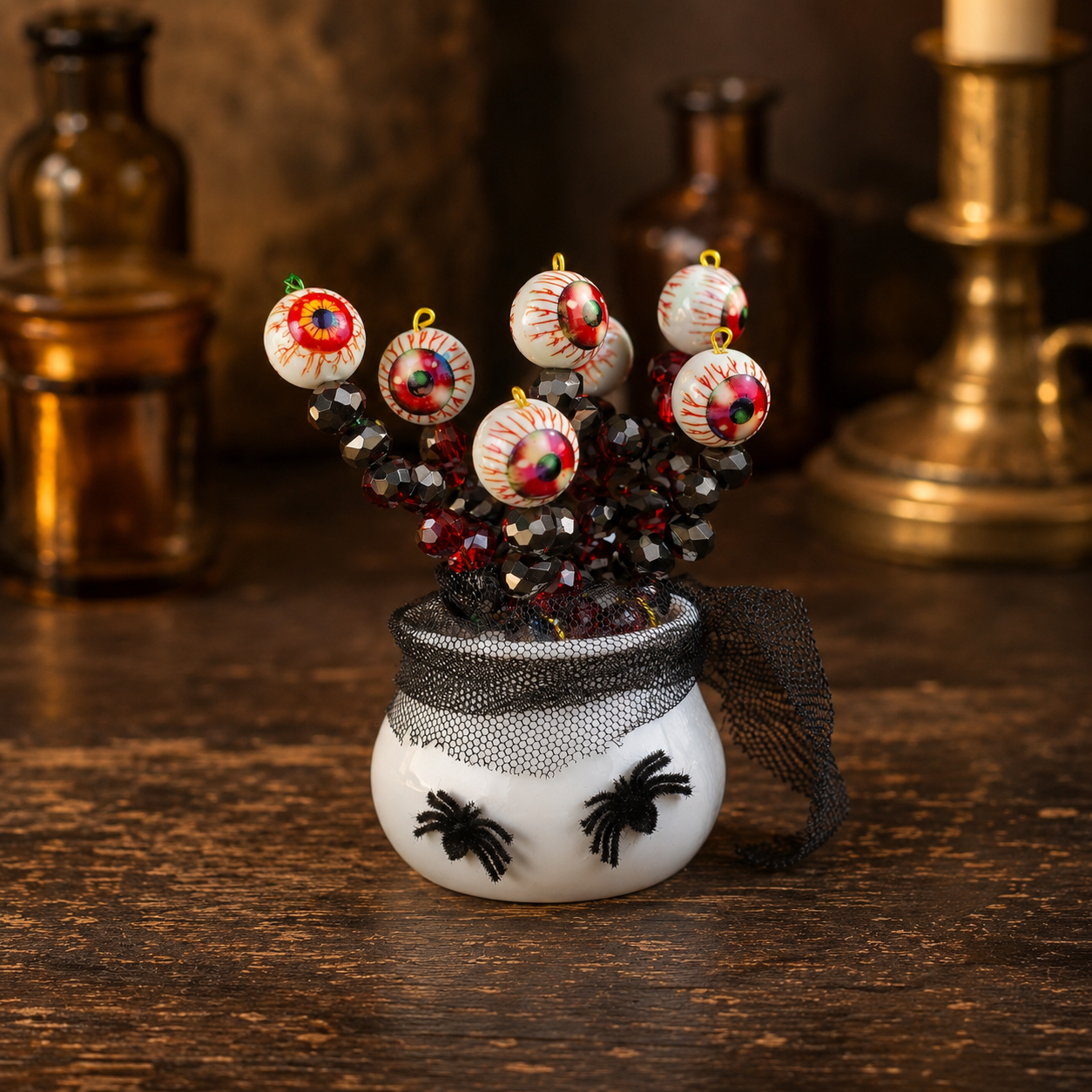 Halloween Eyeball Beaded Plant
