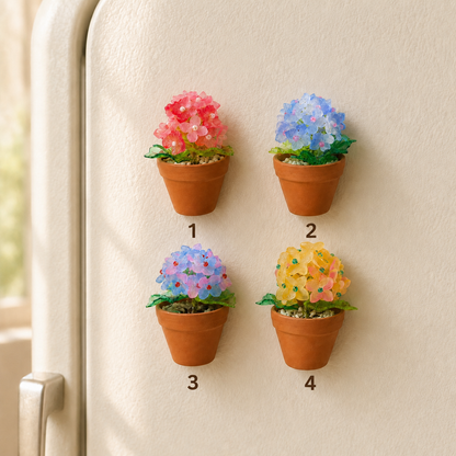 Beaded Hydrangea Fridge Magnet