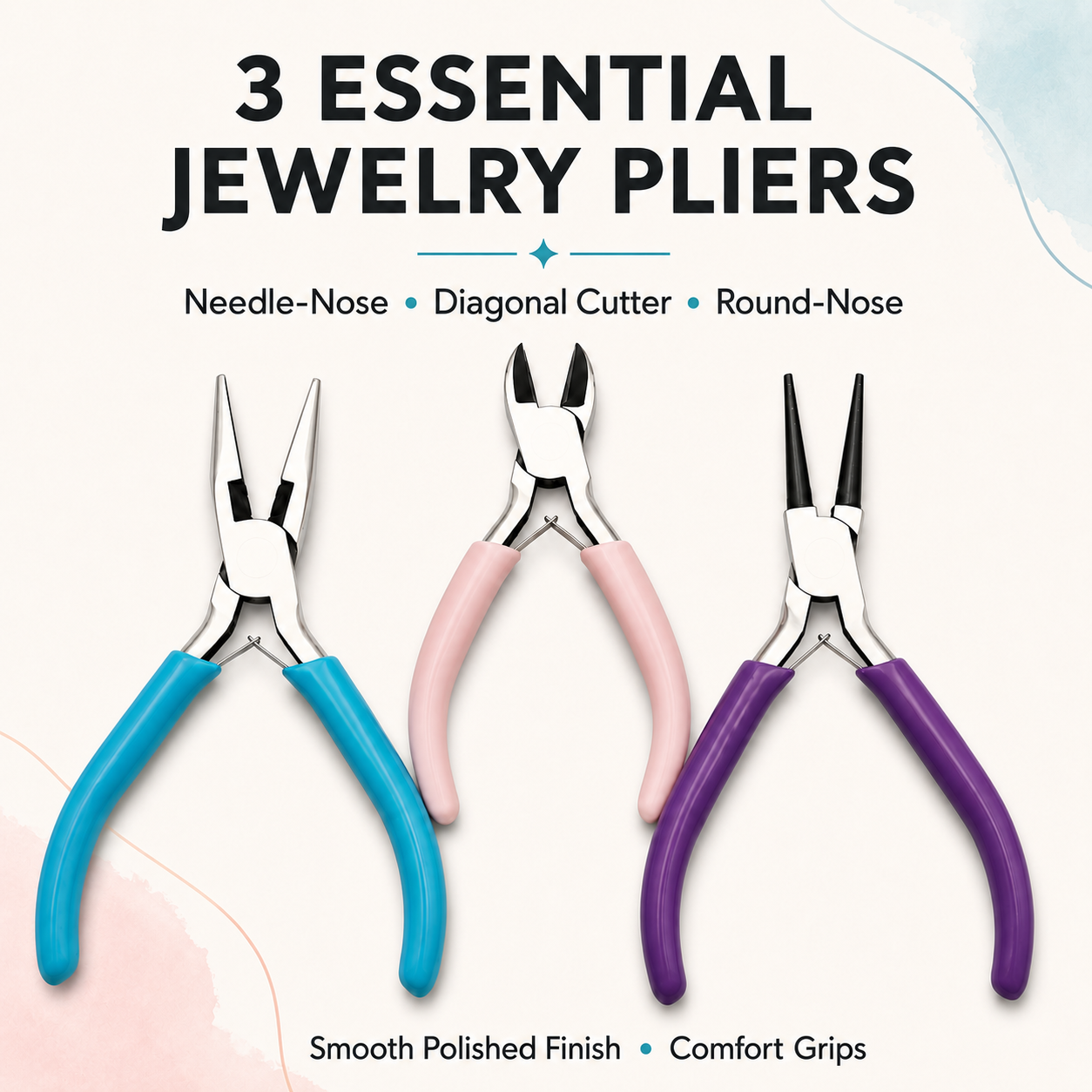 3-Piece Smooth-Finish Jewelry Pliers Set