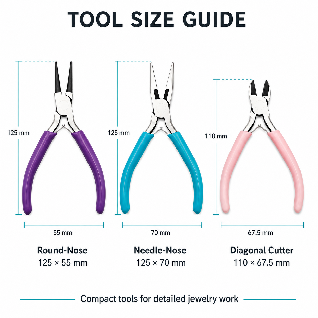 3-Piece Smooth-Finish Jewelry Pliers Set