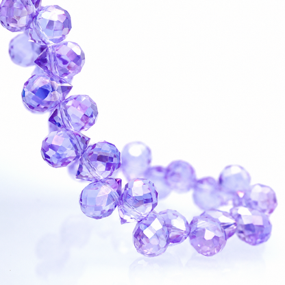 8mm Faceted K9 Glass Teardrop Beads — 90-Piece Refill — color 5