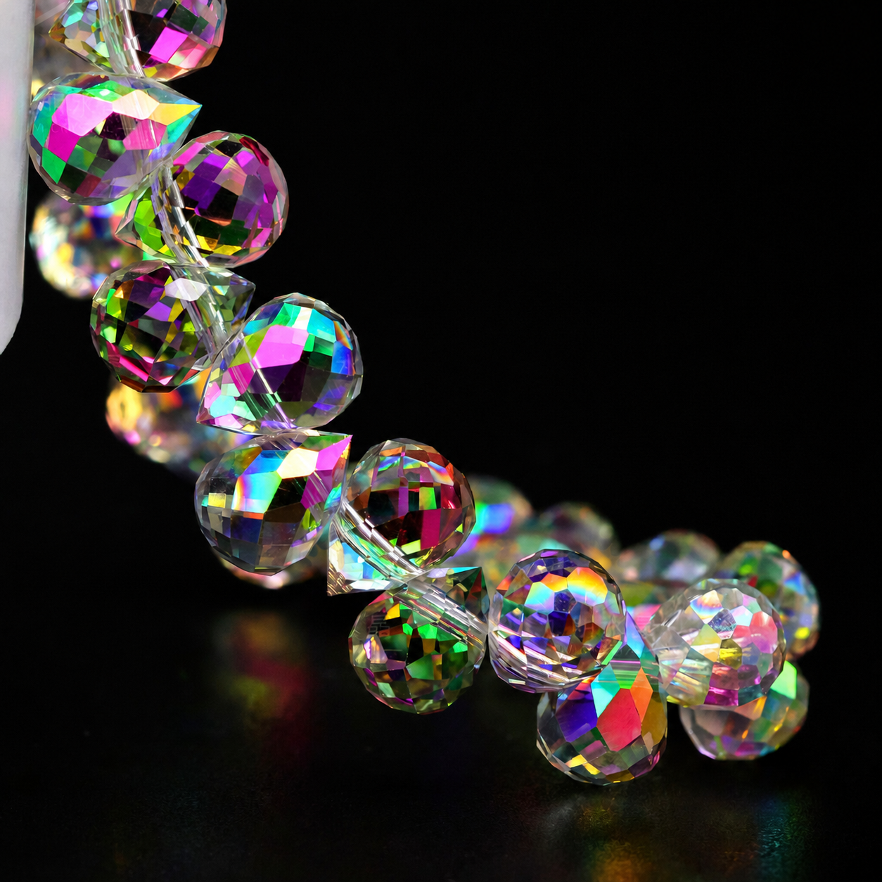 8mm Faceted K9 Glass Teardrop Beads — 90-Piece Refill — color 6