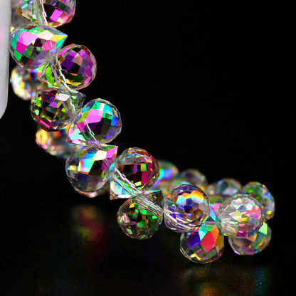 8mm Faceted K9 Glass Teardrop Beads — 90-Piece Refill — color 6