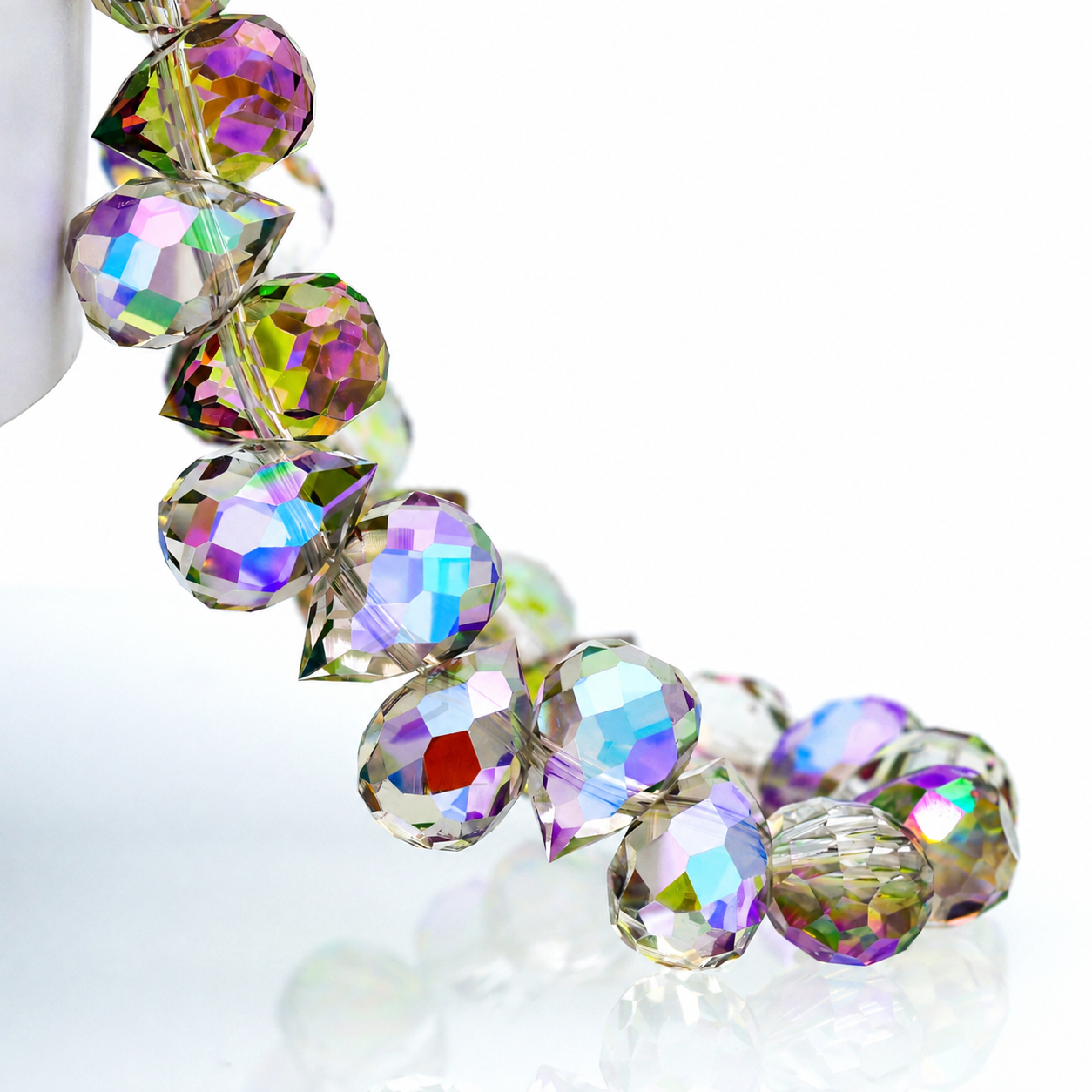 8mm Faceted K9 Glass Teardrop Beads — 90-Piece Refill — color 7
