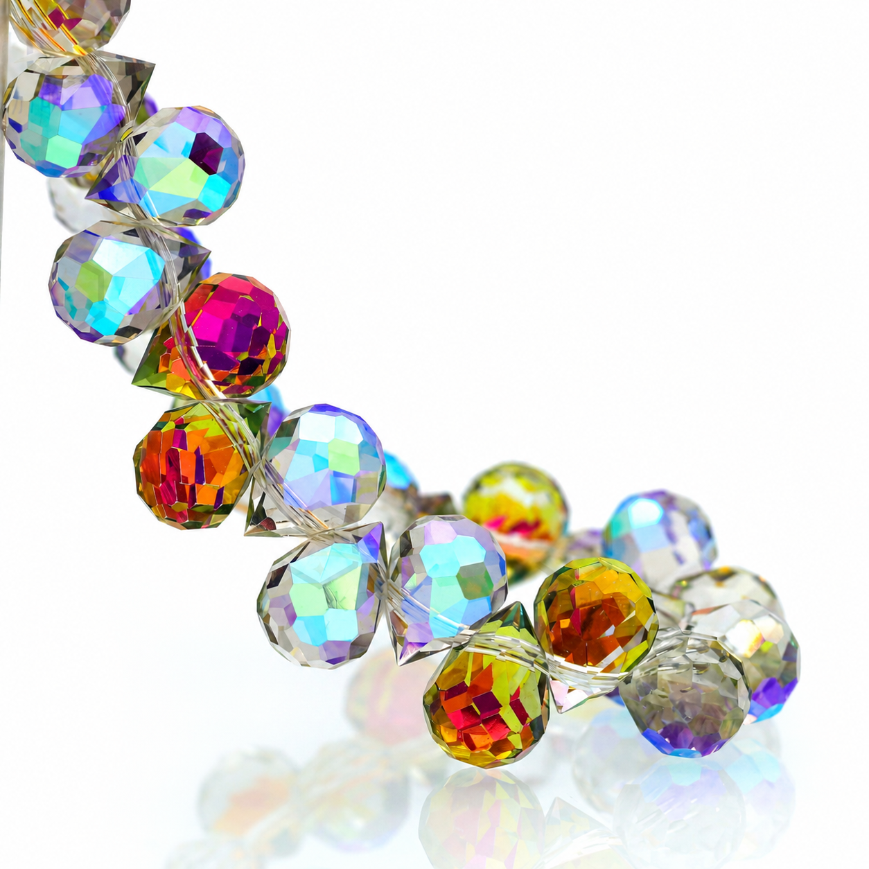 8mm Faceted K9 Glass Teardrop Beads — 90-Piece Refill — color 8