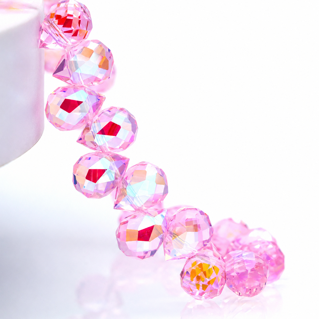 8mm Faceted K9 Glass Teardrop Beads — 90-Piece Refill — color 11