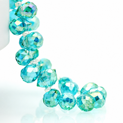 8mm Faceted K9 Glass Teardrop Beads — 90-Piece Refill — color 15