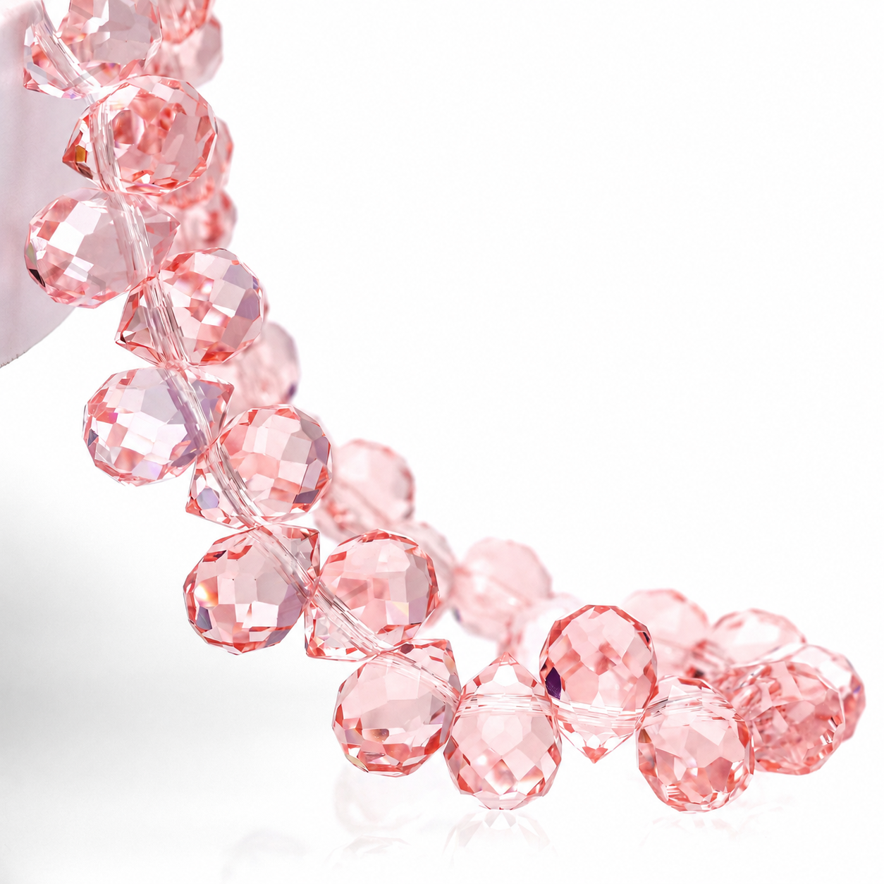 8mm Faceted K9 Glass Teardrop Beads — 90-Piece Refill — color 16