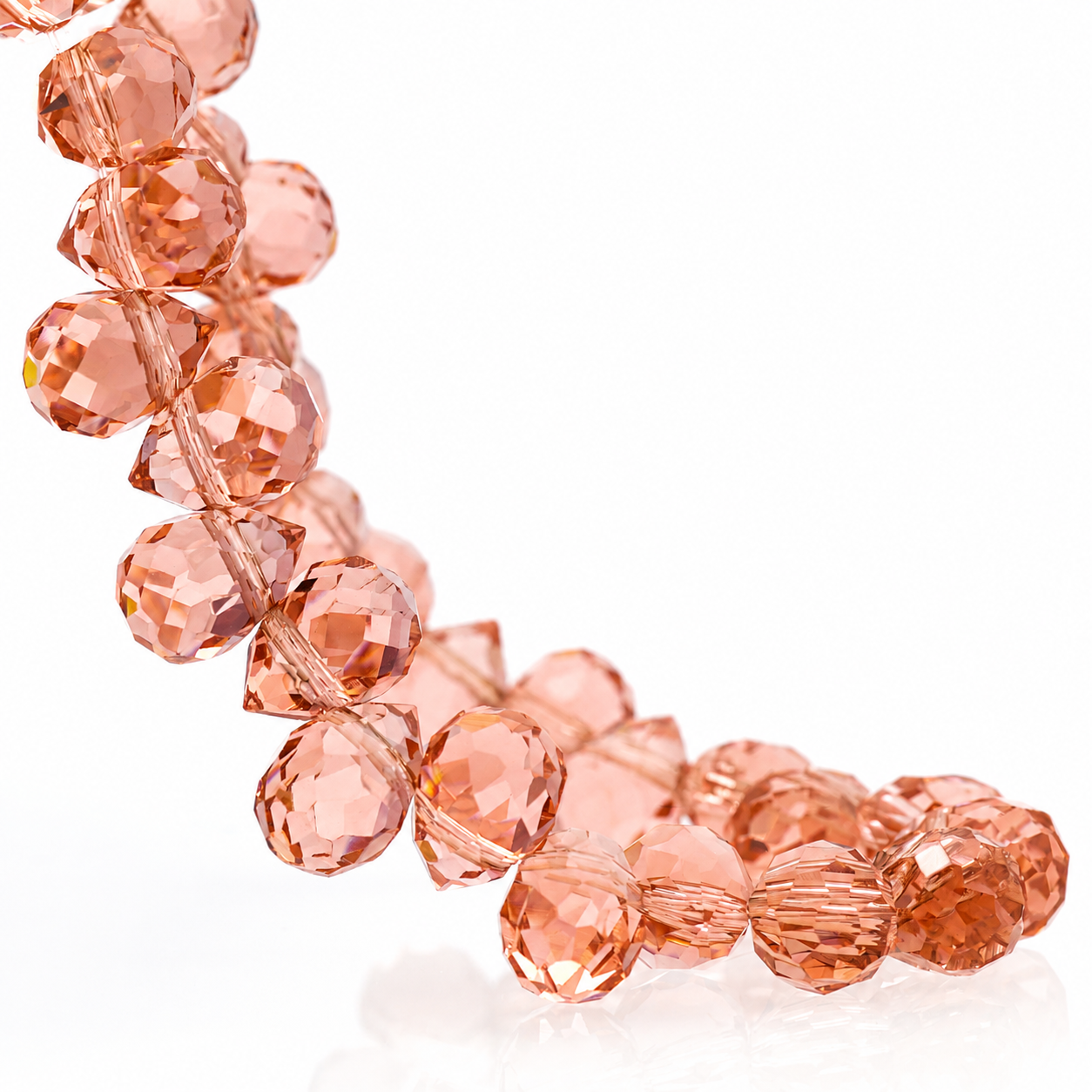 8mm Faceted K9 Glass Teardrop Beads — 90-Piece Refill — color 18