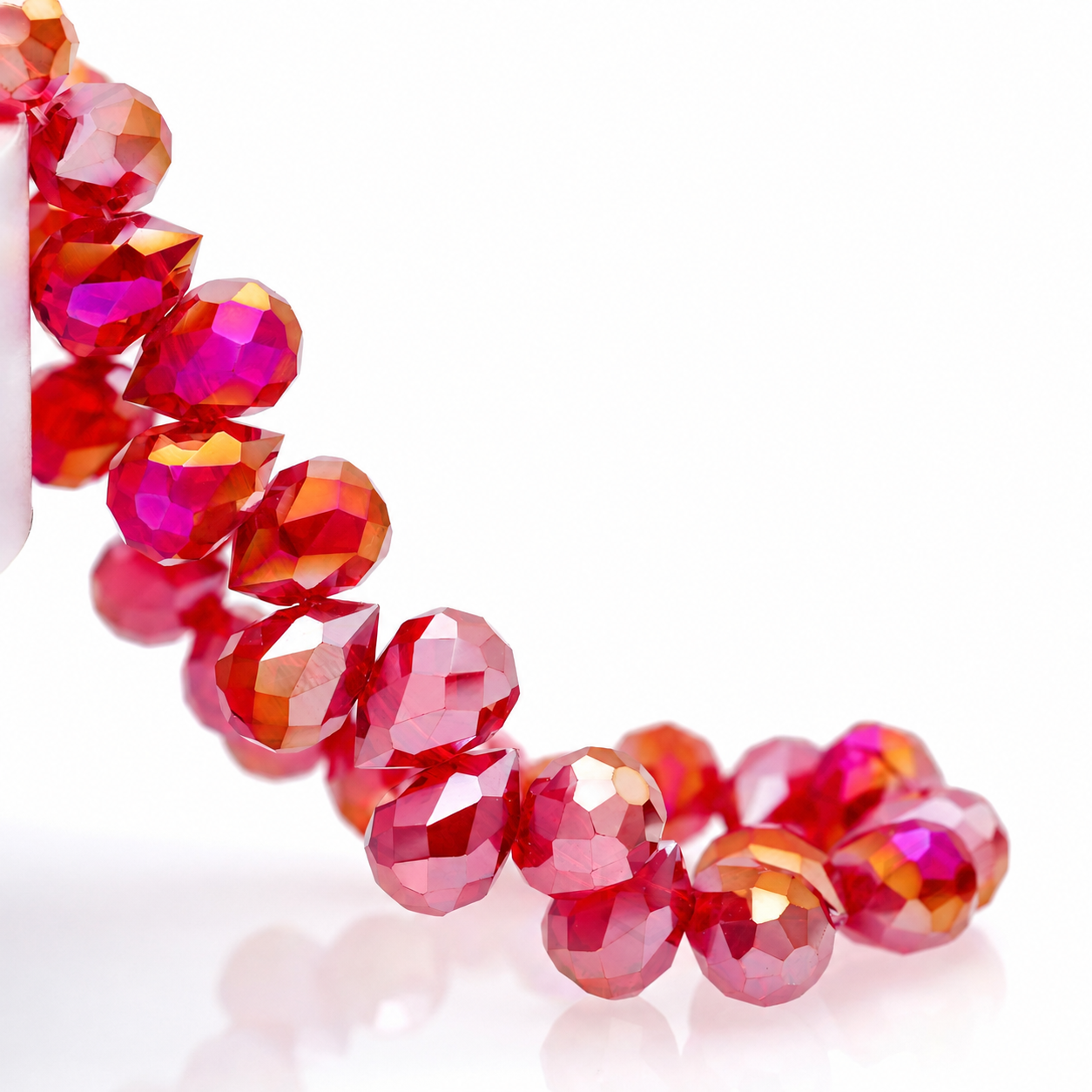 8mm Faceted K9 Glass Teardrop Beads — 90-Piece Refill — color 20