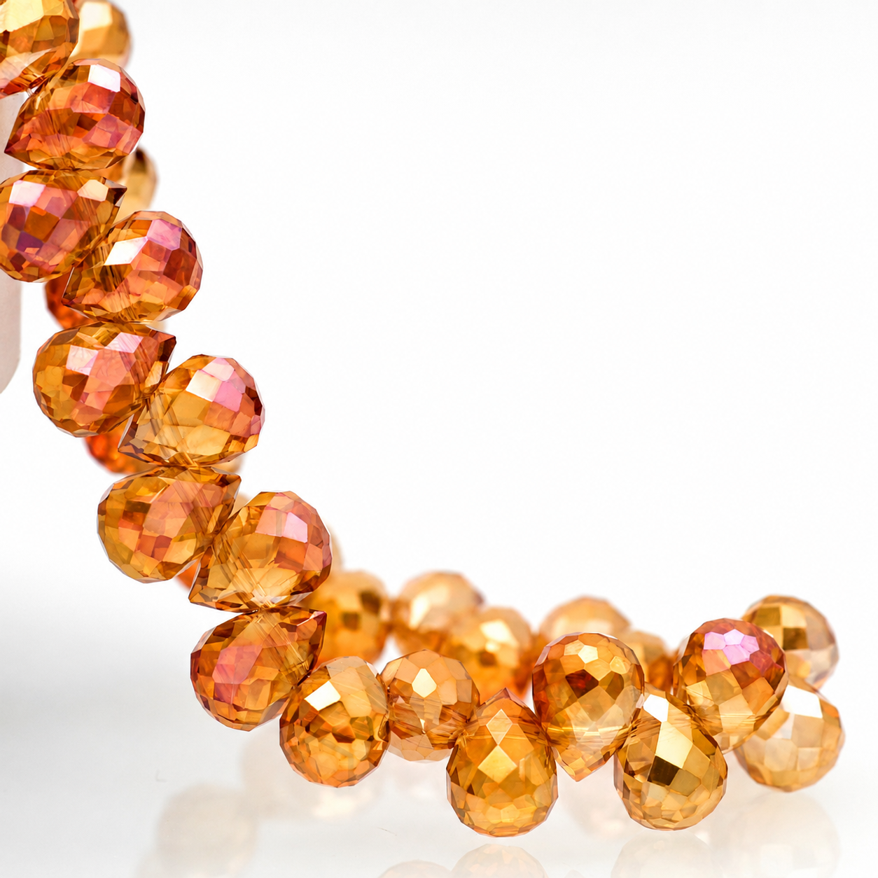 8mm Faceted K9 Glass Teardrop Beads — 90-Piece Refill — color 27