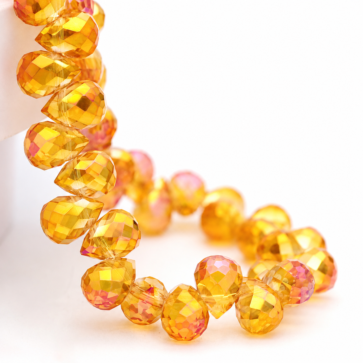 8mm Faceted K9 Glass Teardrop Beads — 90-Piece Refill — color 28