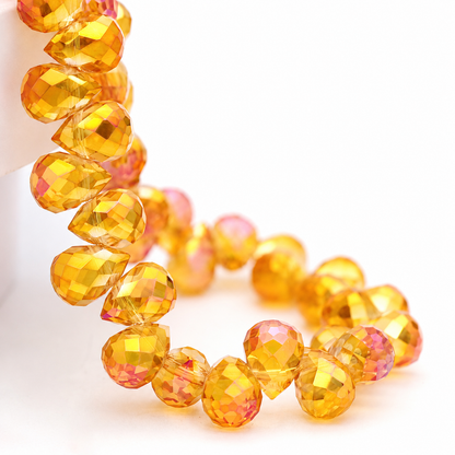 8mm Faceted K9 Glass Teardrop Beads — 90-Piece Refill — color 28
