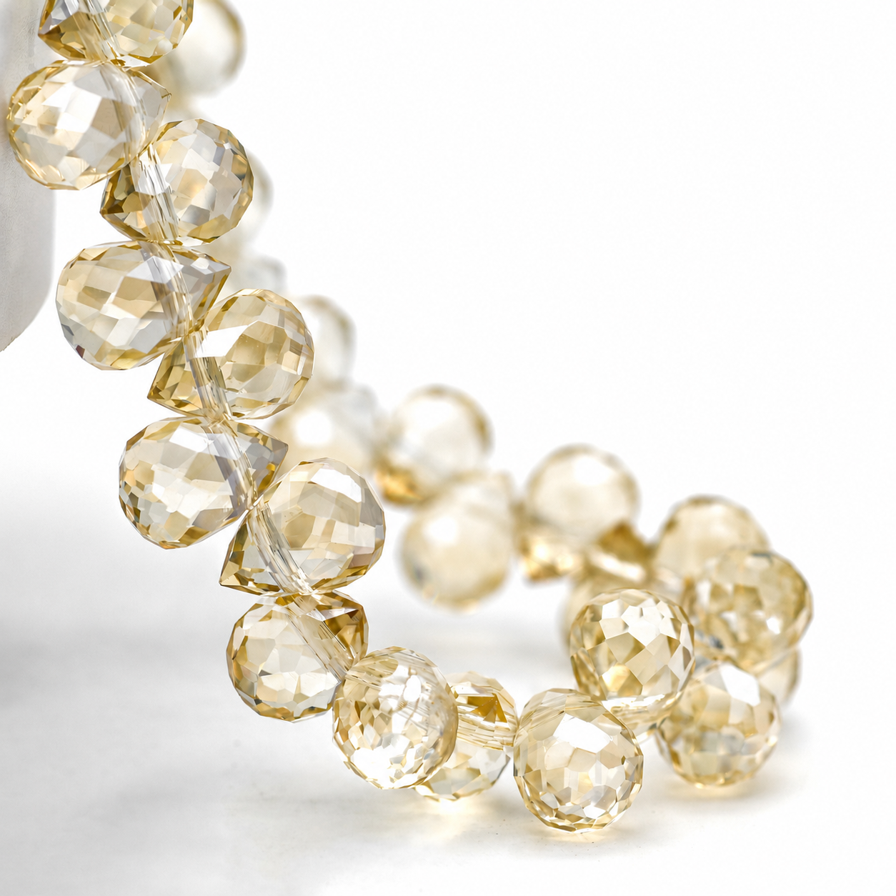 8mm Faceted K9 Glass Teardrop Beads — 90-Piece Refill — color 30