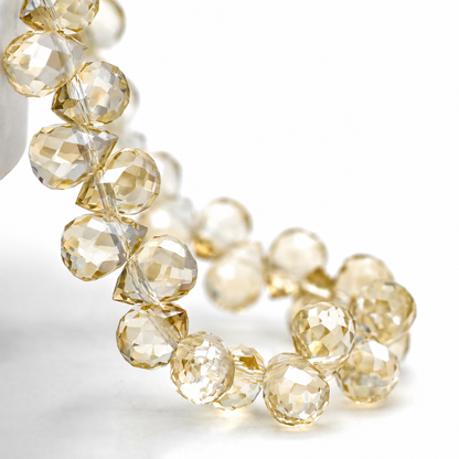 8mm Faceted K9 Glass Teardrop Beads — 90-Piece Refill — color 30