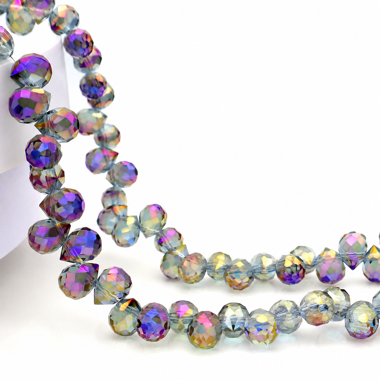 8mm Faceted K9 Glass Teardrop Beads — 90-Piece Refill — color 34