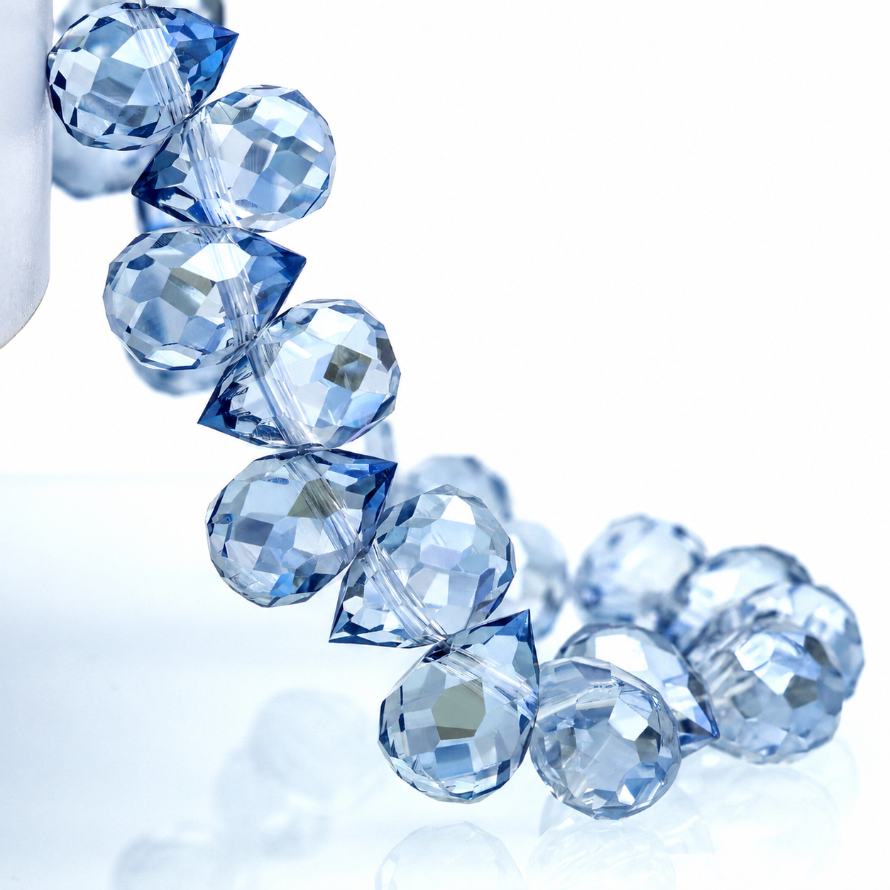 8mm Faceted K9 Glass Teardrop Beads — 90-Piece Refill — color 36