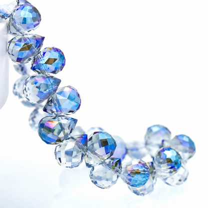 8mm Faceted K9 Glass Teardrop Beads — 90-Piece Refill — color 37