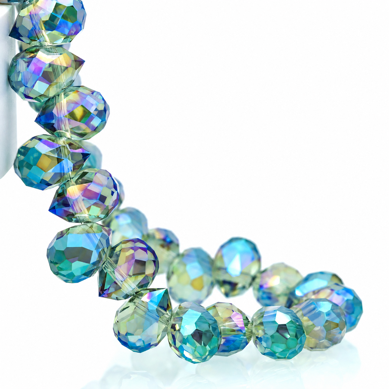 8mm Faceted K9 Glass Teardrop Beads — 90-Piece Refill — color 38