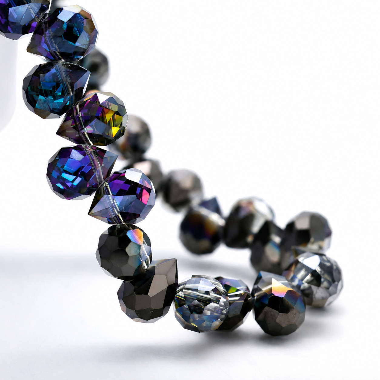 8mm Faceted K9 Glass Teardrop Beads — 90-Piece Refill — color 40
